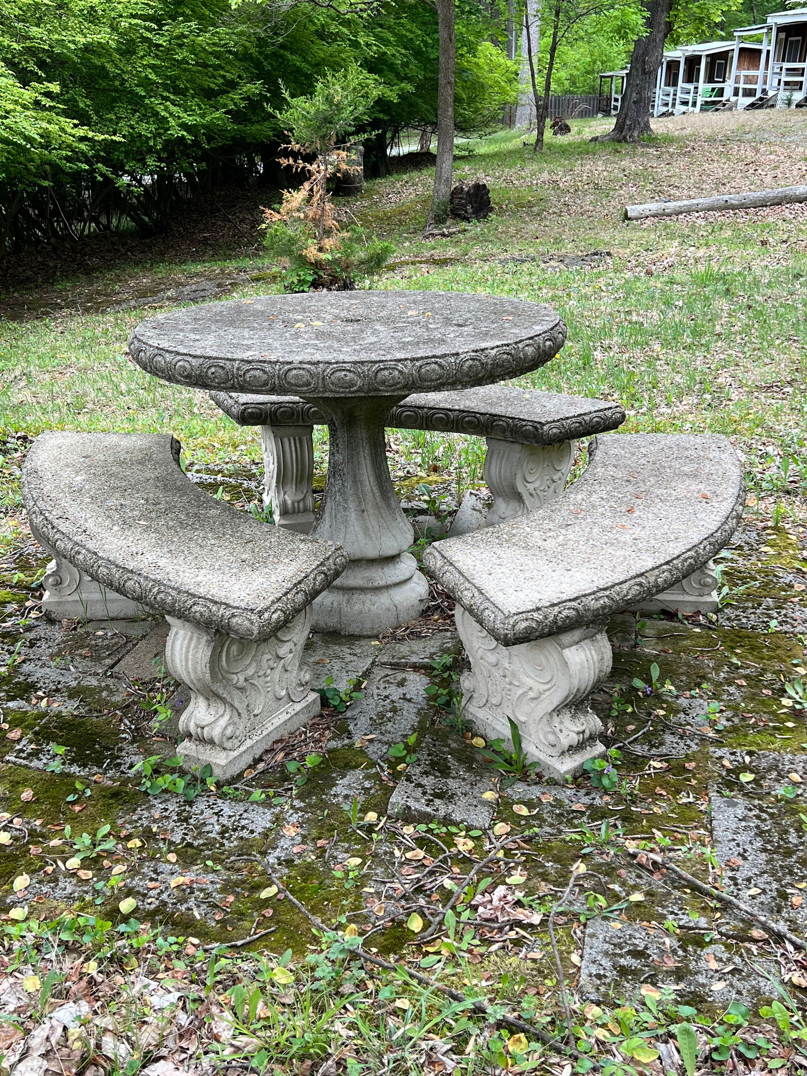 Concrete Garden Table & TWO Benches (1 of 4)