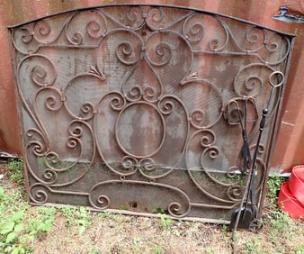 Fireplace Screen & Tools