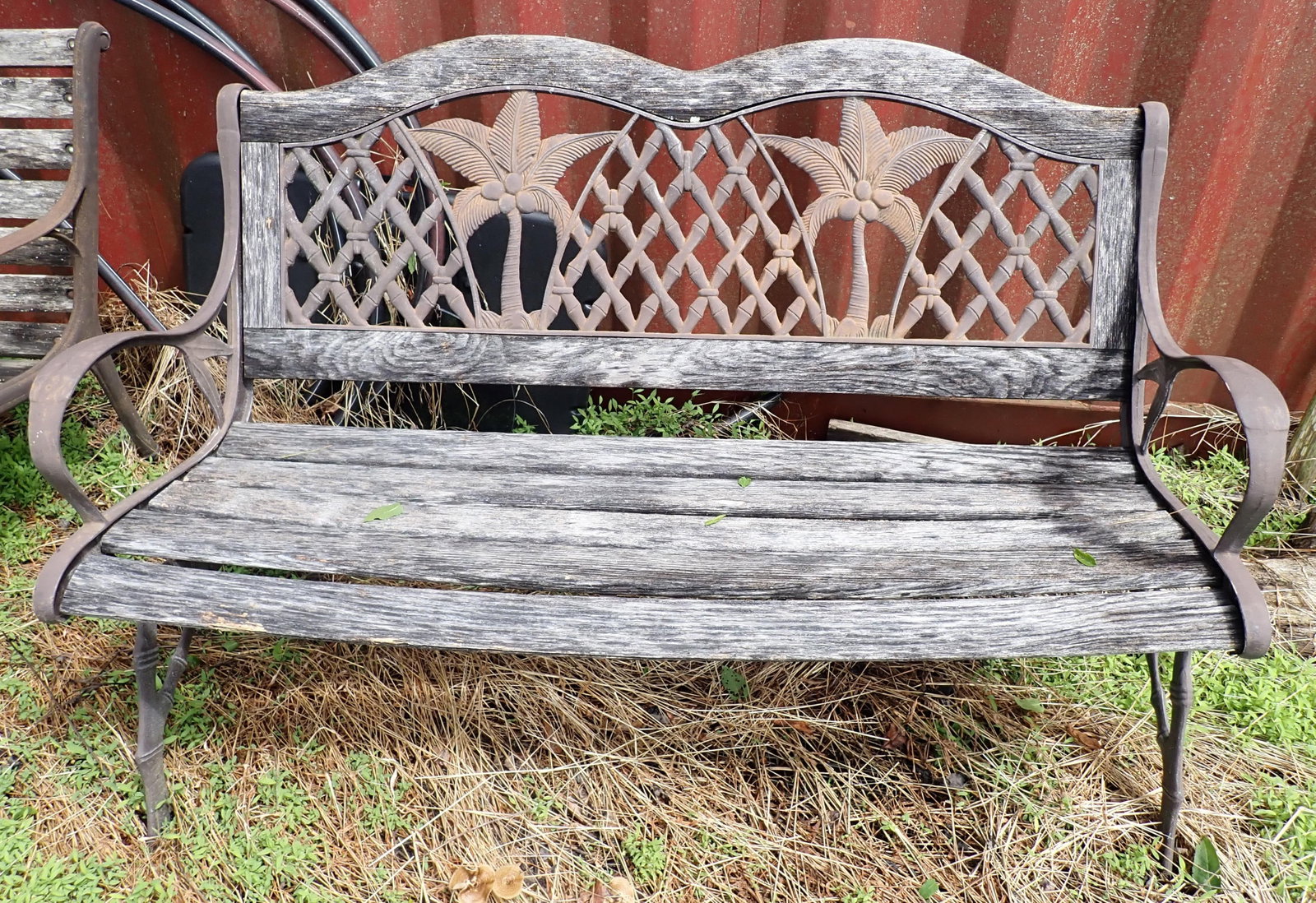 Garden Bench: Approx 50 1/2" long. Came from Goodland Nudist Park . No in house shipping ! Bring help to remove