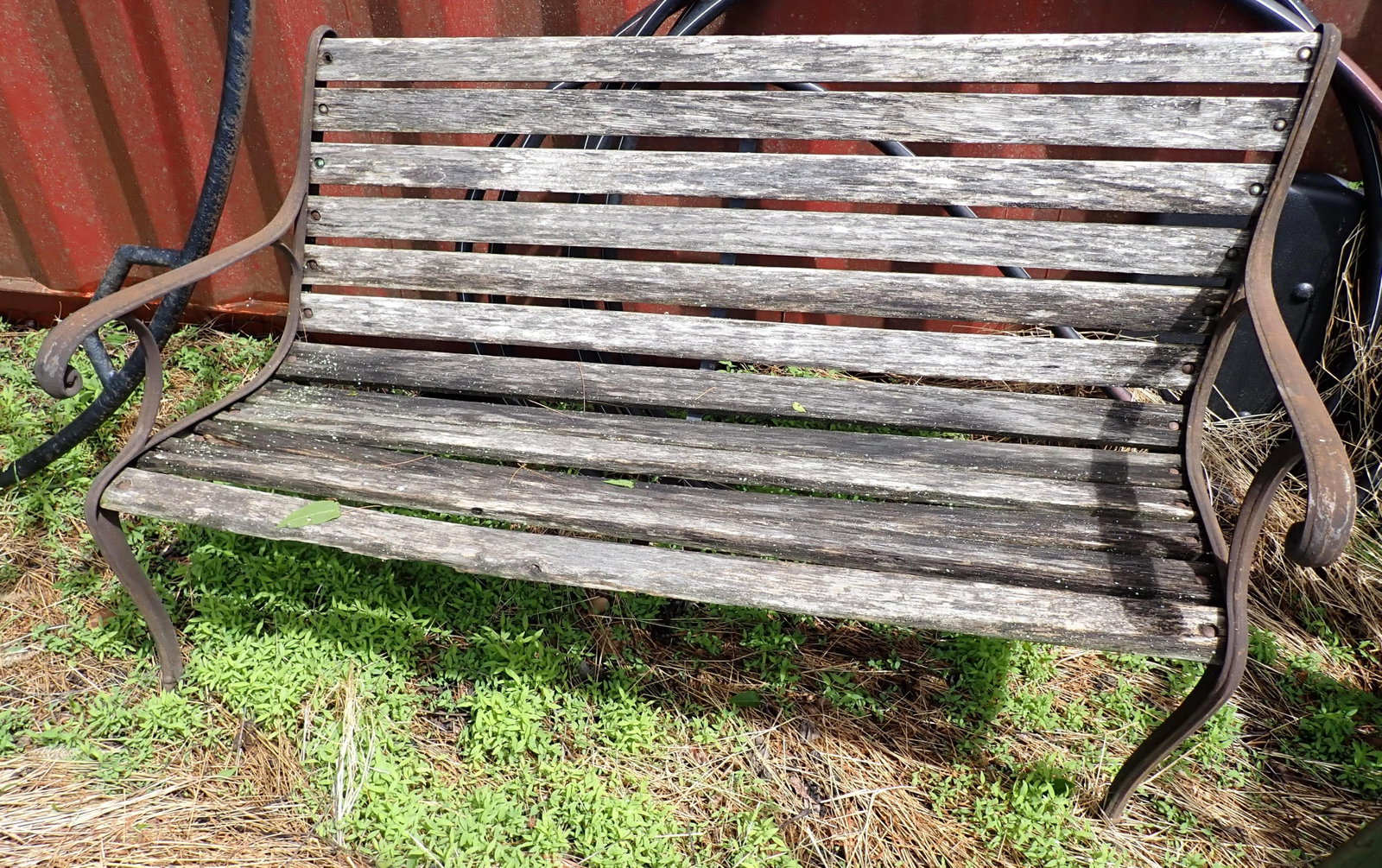 Garden Bench: Approx 49 3/4" long. Came from Goodland Nudist Camp. No in house shipping !