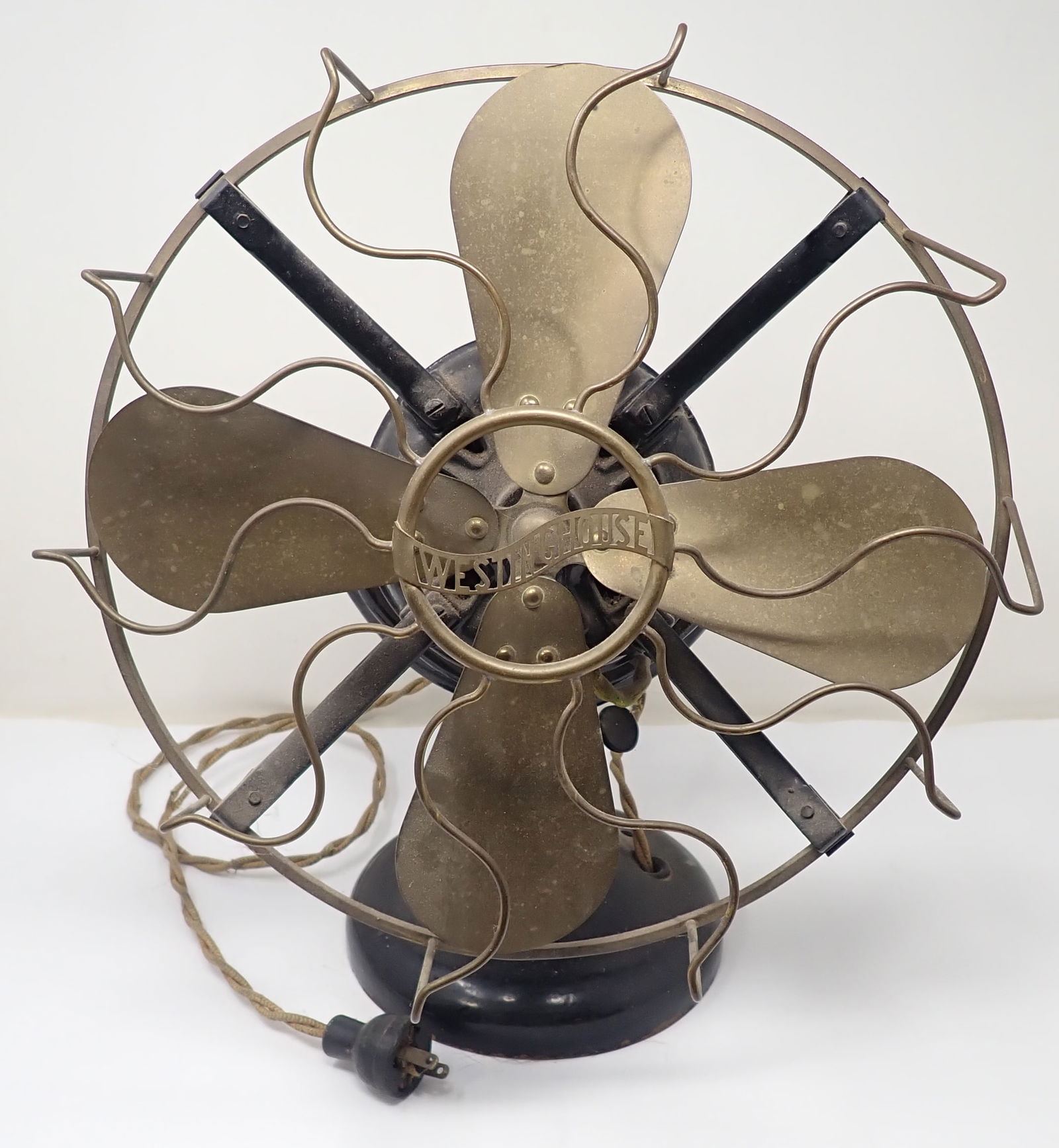 Westinghouse Electric Fan w/ Brass Blades & Cage (1 of 7)