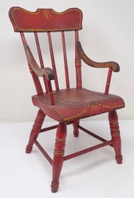 Early Doll Chair in Red Paint
