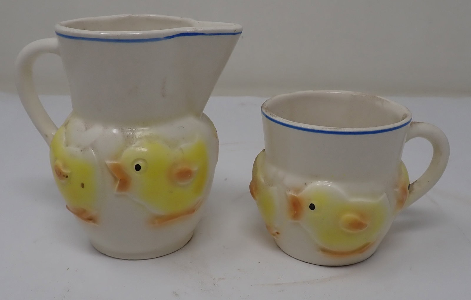 Czecho Slovakia Chic Creamer & Cup: Creamer is approx 4 1/2" tall. Shipping available