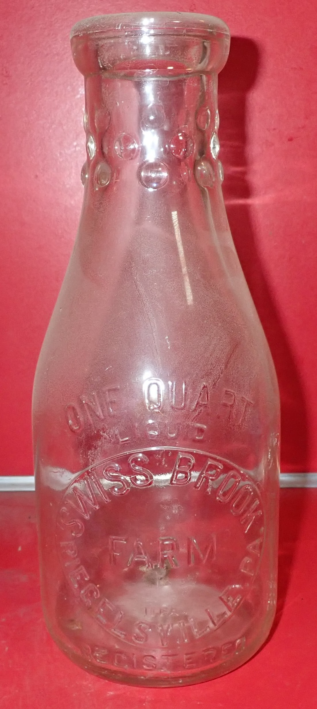 Swiss Brook Farm Riegelsville PA Milk Bottle (1 of 1)