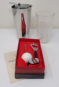 Cocktail Shaker Golf Ball Corkscrew & Club Opener