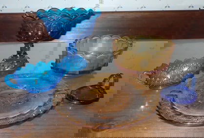 Patriotic Ashtray Glass Compote & Misc