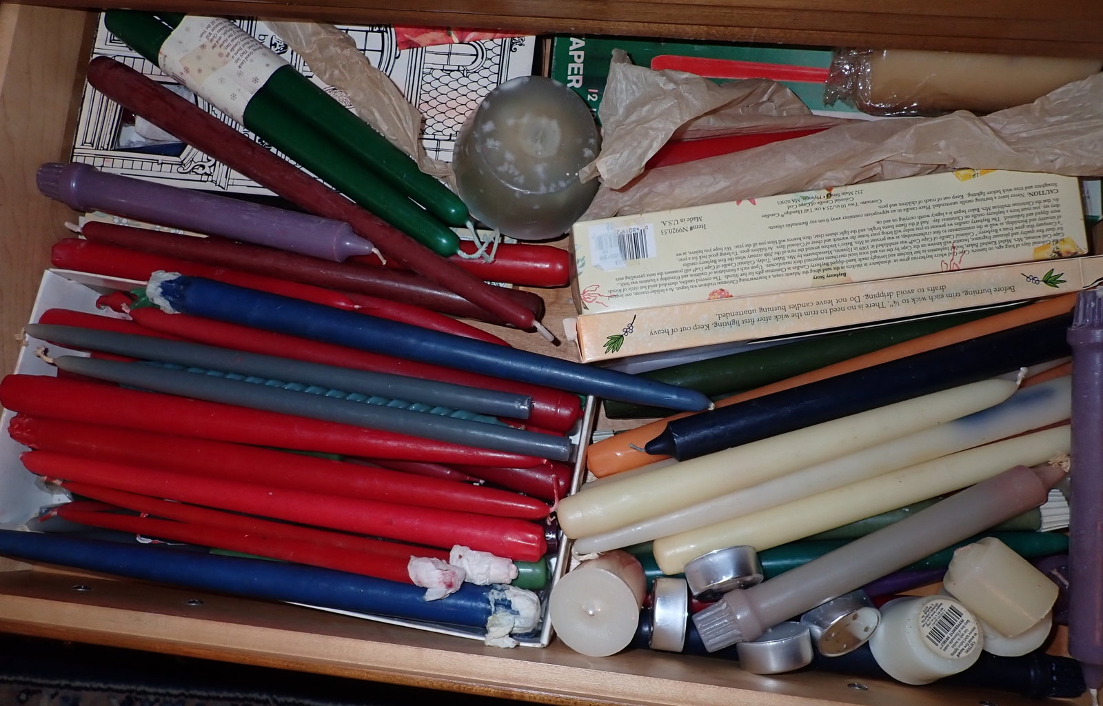 Drawer Full of Candles: NO in house shipping