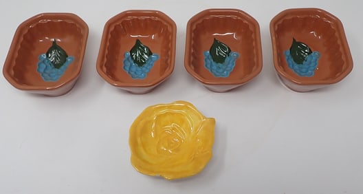 Stangl Grape Pattern Jelly Molds & Flower Dish