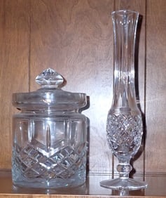Crystal Jar & Waterford Vase