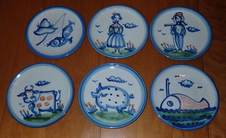 6 M.A Hadley Dessert Plates