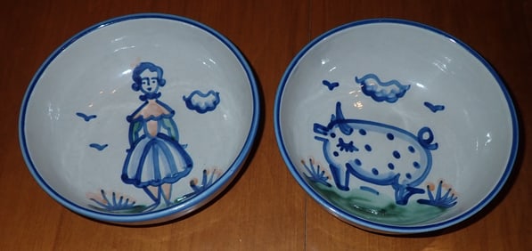 M.A Hadley Lady & Pig Bowls