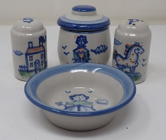M.A Hadley Jar , Bowl , Salt & Pepper Shakers