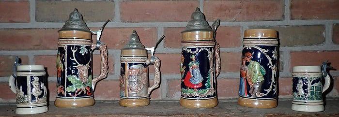 6 German Steins