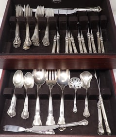 64pc Gorham Sterling Silver Flatware Set