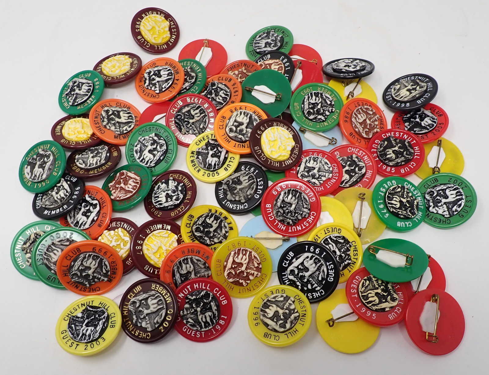Chestnut Hill Gun Club Pins / Badges: Apprx 1 3/4" in diameter. Shipping available