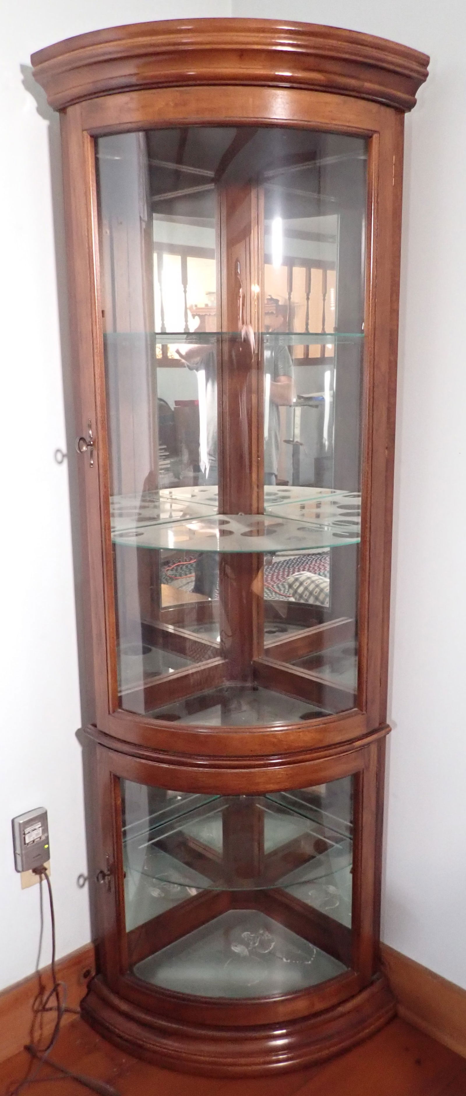 Lighted Corner Curio Cabinet (1 of 1)