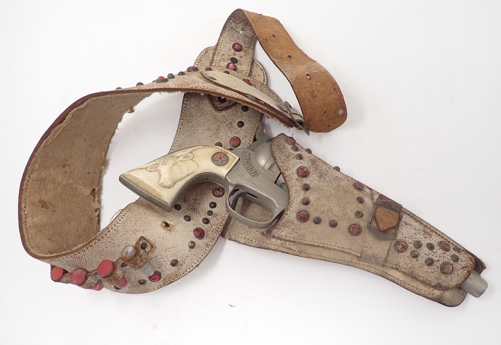 Cowboy Cap Gun & Holster: Gun is approx 11 1/2" long. Shipping available