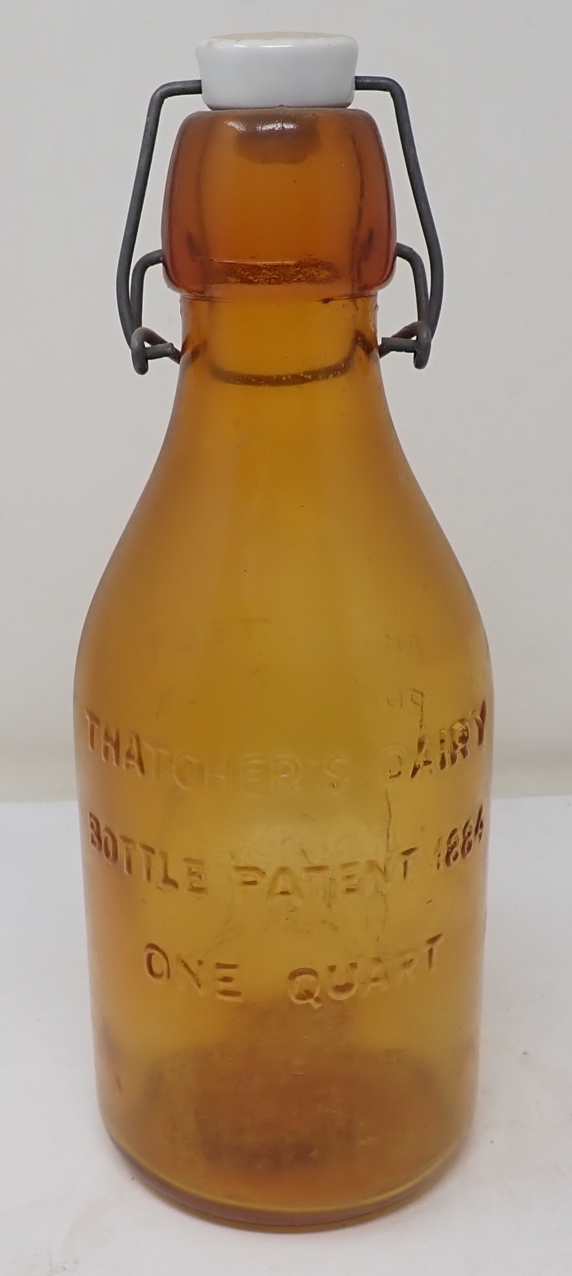 Thatchers Dairy Milk Bottle: Approx 10 3/4" tall. Shipping available