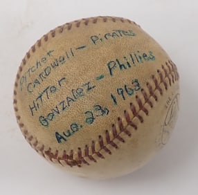 1963 Game Used Baseball Pirates Phillies