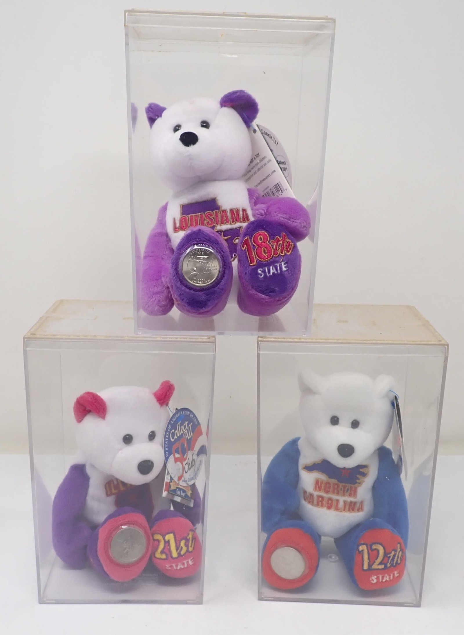Three 50 States Coin Bears: Shipping available