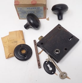 NOS Safe Padlock Rim Lock Set