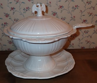 Patriotic Soup Tureen w/ Ladle & Underplate