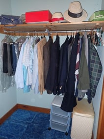 Partial Closet Contents w/ Mens Clothing & Misc