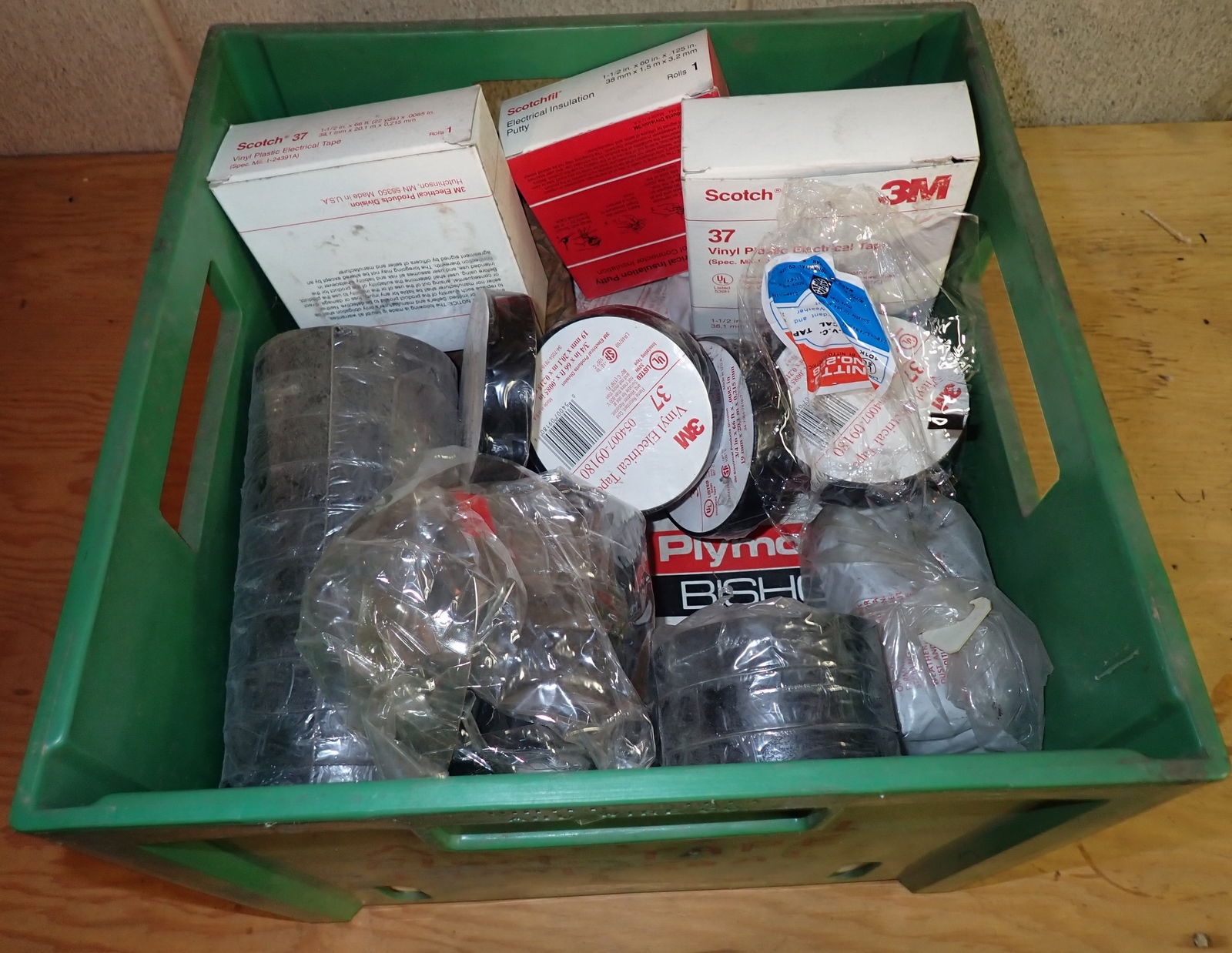 Crate of Electrical Tape & Duct Sealing Compound (1 of 2)