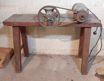Enterprise No.12 w/ Electric Motor & Butcher Bench
