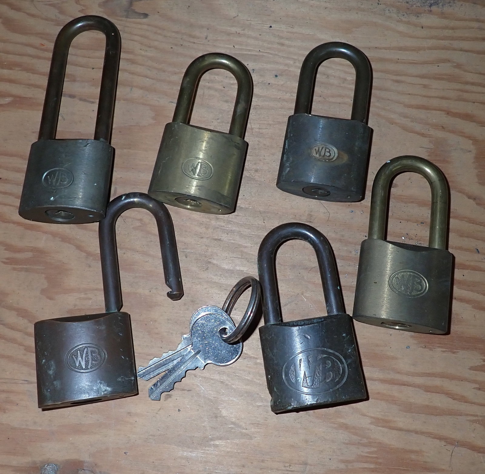 Brass Padlocks: Longest is approx 4 7/8". Shipping available