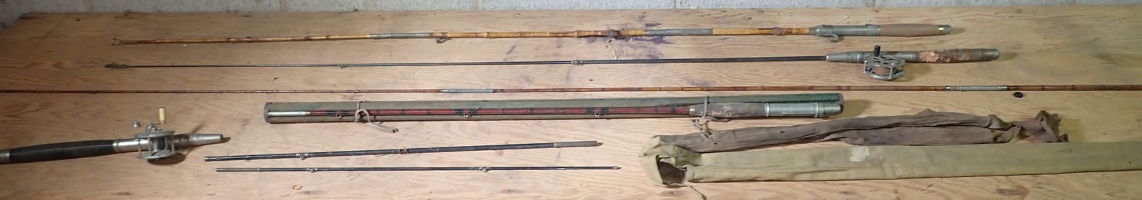 Antique Fishing Rods incl Kingfisher (1 of 15)