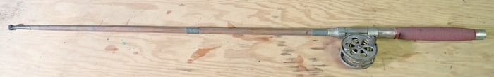 1889 Expert Brass Fishing Reel & Rod