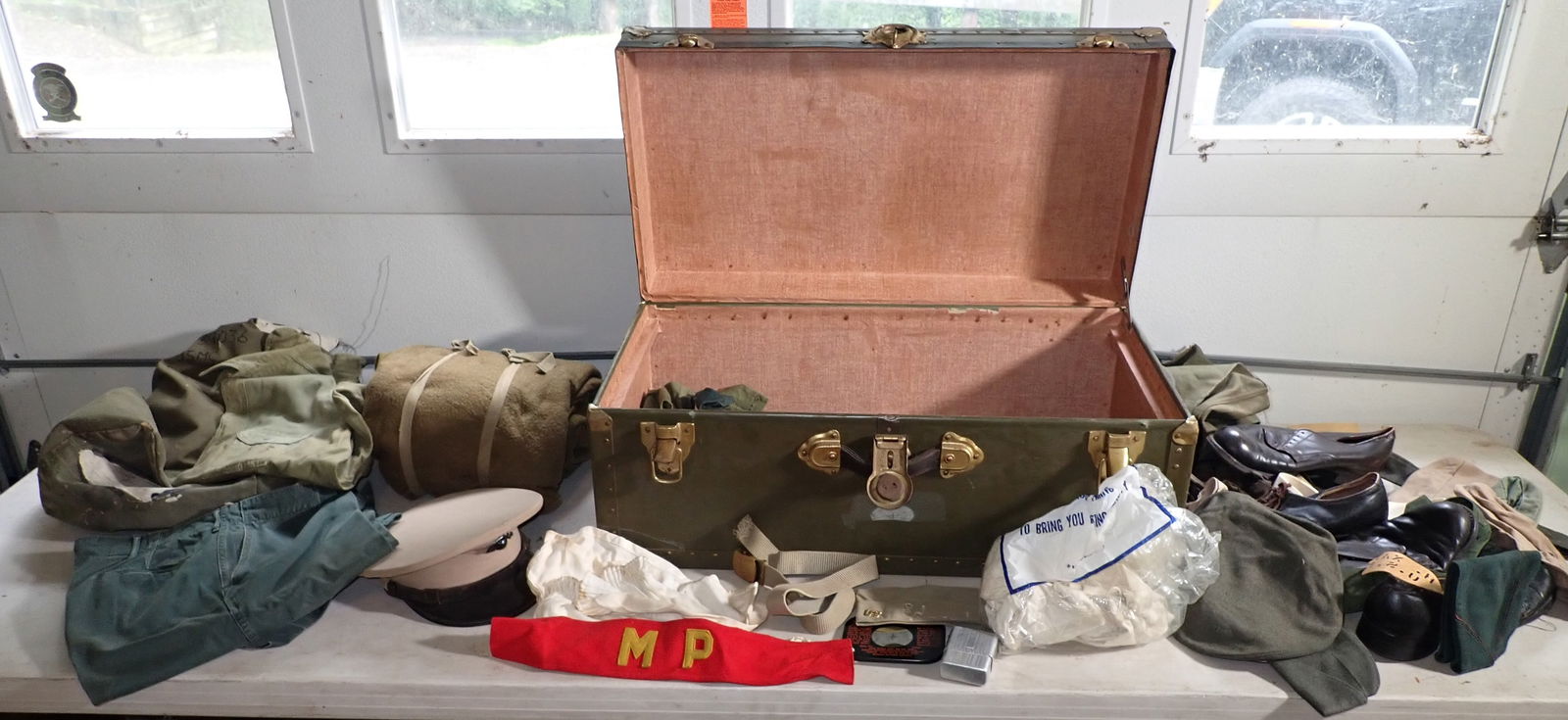 Trunk w/ Military Clothing & Misc (1 of 11)