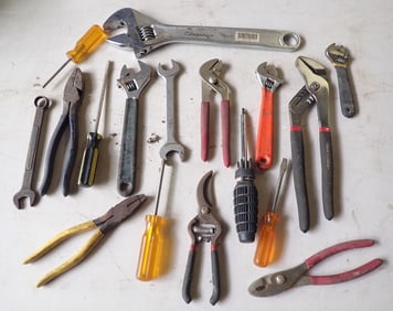 15" Adjustable Wrench Slip Joints & Misc Tools