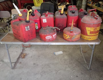 Gas Cans & Folding Table
