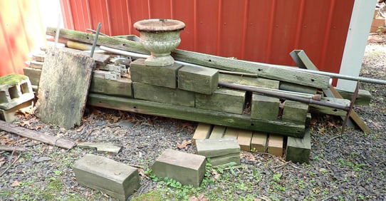 Concrete Planter , Scrap Iron , & Misc