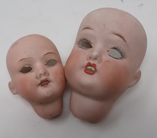 Fulper & Armand Marseille Bisque Doll Heads