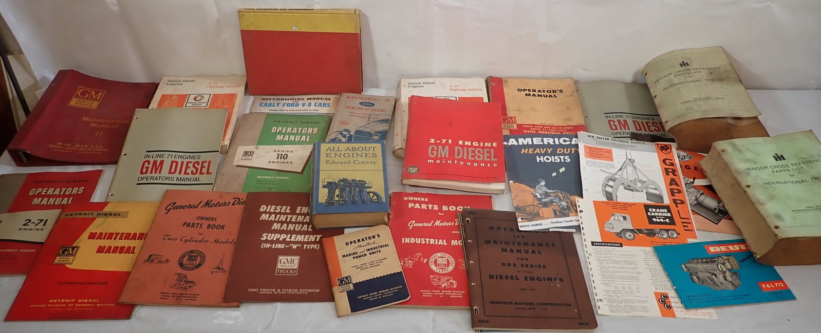 Detroit Diesel GM Engines International Harvester Manuals: Misc Manuals - GM binder ( back left) is empty. Shipping available