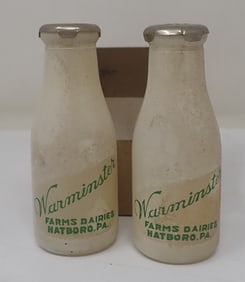 Warminster Dairy Milk Bottle Salt & Pepper Shakers