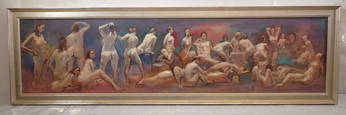 John Reilly Nudes Signed Oil Painting