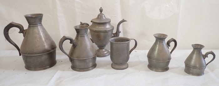 Pewter Teapot & Cruets
