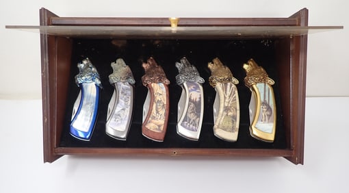 Franklin Mint Collector Knives w/ Bear Head Handles