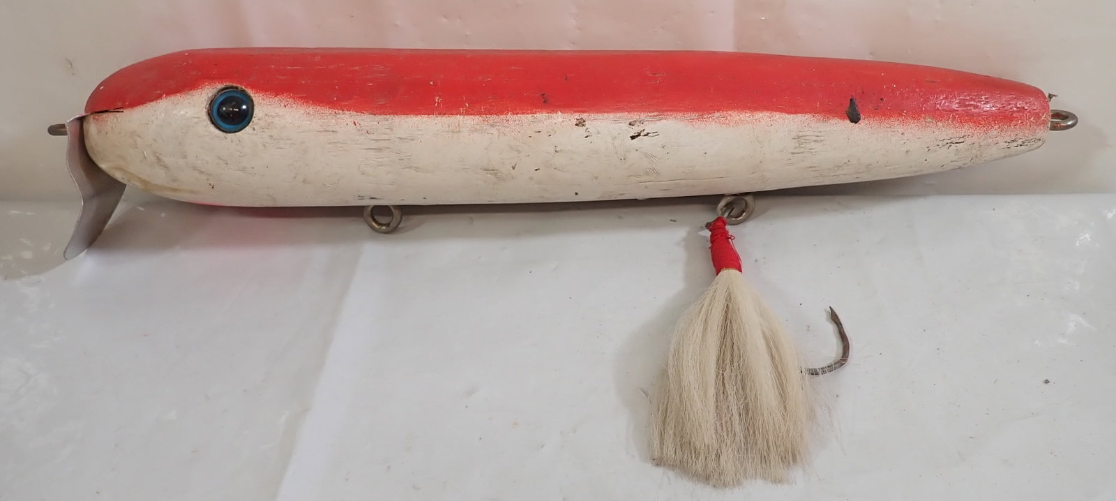 Folk Art Wooden Fishing Lure: Approx 23" long. Shipping available