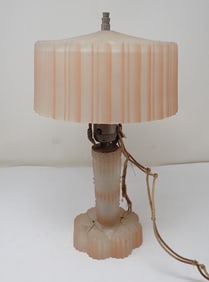 Frosted Art Deco Budoir Lamp