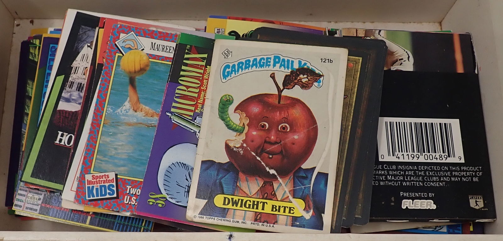 Cigar Box of Collector Cards: Box is 3/4 full. Shipping available