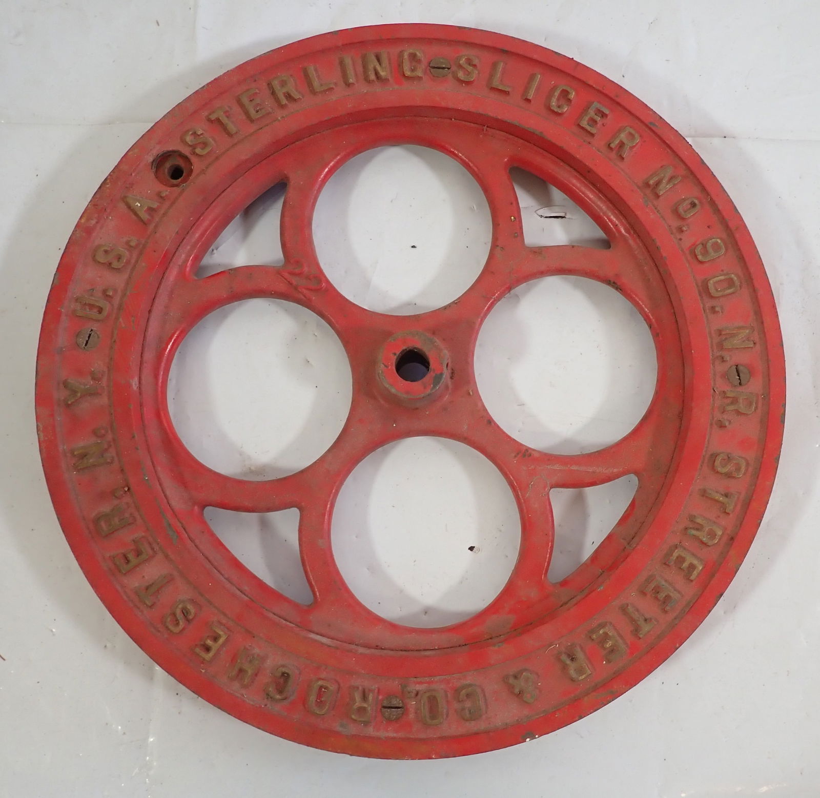 1908 Sterling Slicer Hand Crank Meat Slicer Wheel (1 of 5)