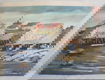 Oliver Smith Peggy's Cove Nova Scotia Watercolor