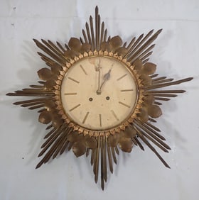 Brass Mid Century Modern Wall Clock