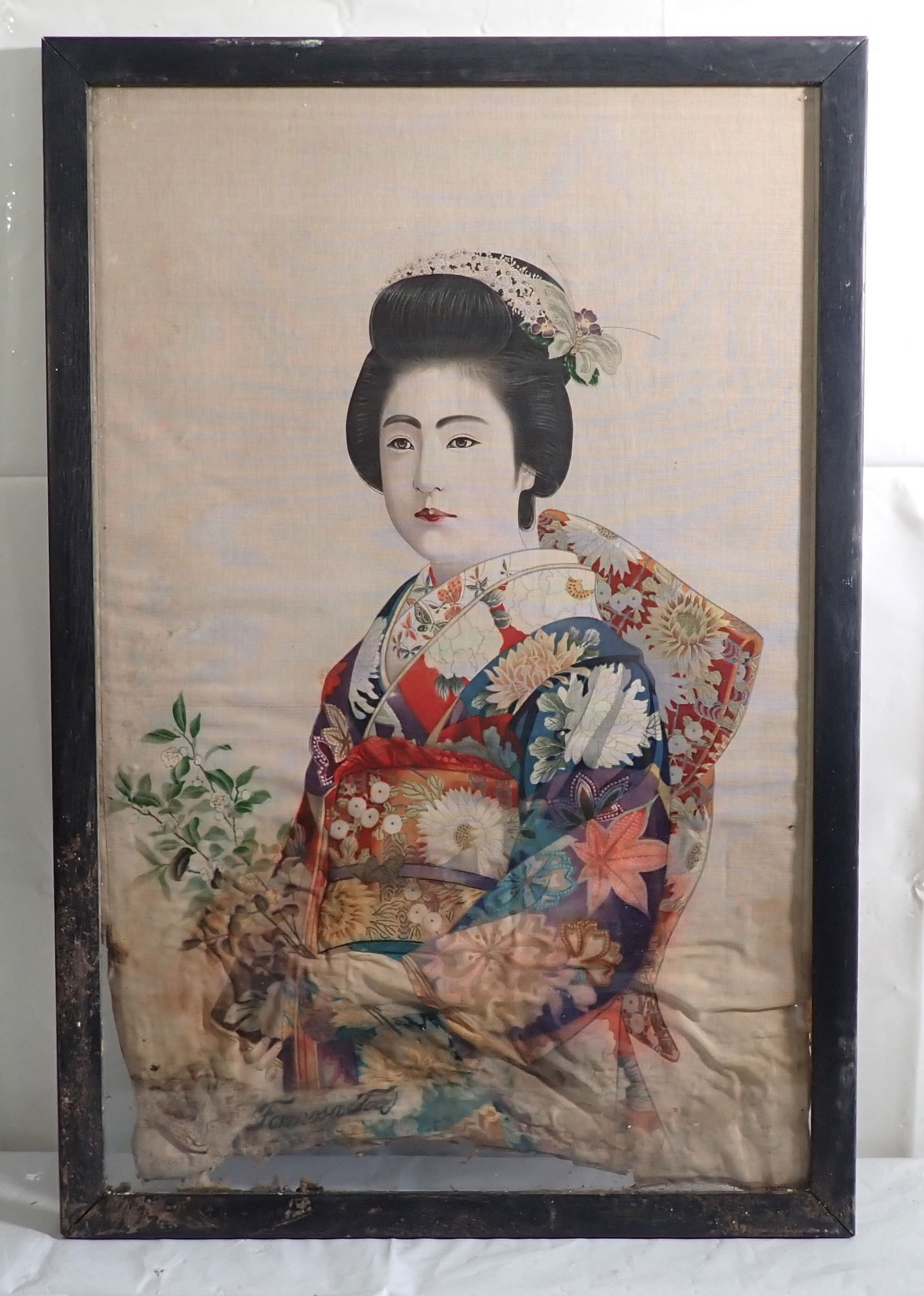 Formasa Tea on Silk: Approx 27" x 40 1/4". No in house shipping