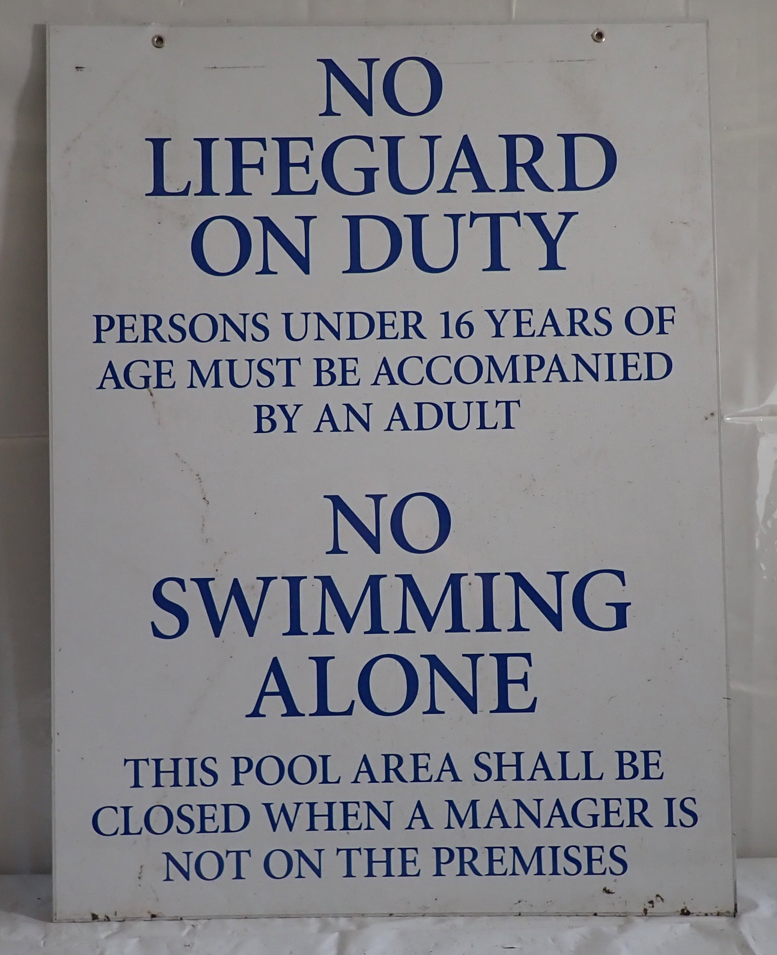 Goodland Nudist Camp Lifeguard Sign: Aluminum sign from Goodland Nudist Camp, in Hackettstown NJ. Approx 36" x 48". No in house shipping !
